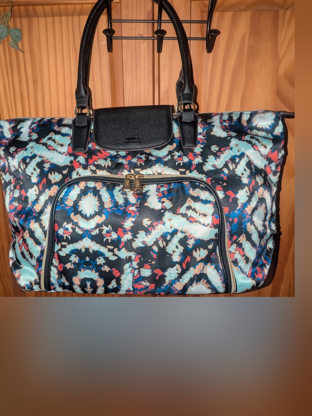 Aimee Kestenberg Florence Black-Accent Multicolor Patterned Travel Tote
